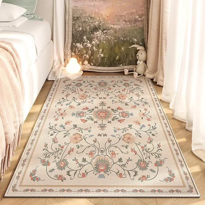 Navak Teppich, amerikanischer Retro-Schlafzimmer-Nachttischteppich, modische Blume, nicht abwischbar, Couchtischmatte, weicher Wohnzimmer-Sofa-Garderobenteppich, Ковер 러그