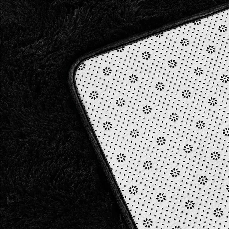Navak Carpet Exclusive Picks Luxuriöser schwarzer Plüschteppich mit großer Fläche für Wohnzimmer, Schlafzimmer, flauschiger Teppich, zotteliger weicher Nachtvorleger, kleine Badezimmer-Bodenmatte