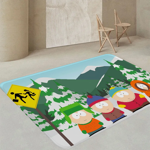 Navak Carpet Amine S-South Cartoon P-Park Fußmatte, waschbar, rutschfest, für Wohnzimmer, Sofa, Stühle, Fußmatte, Küchenfußmatte, Teppich