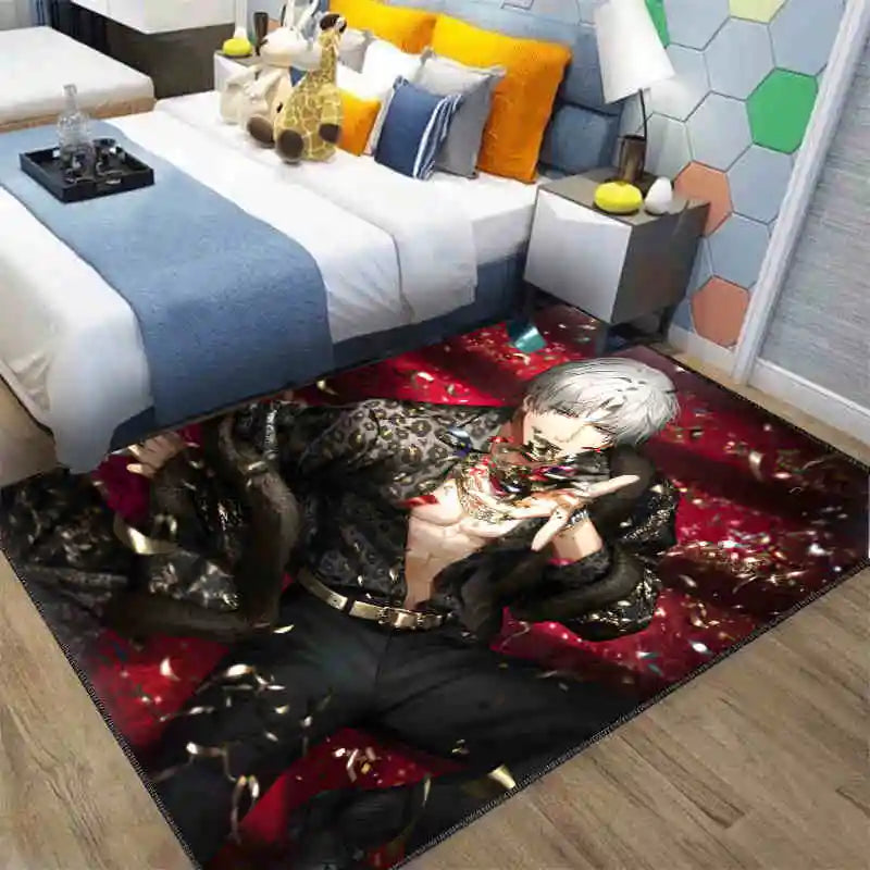 Navak Carpet Exclusive Picks Japanischer Anime-Schlingenteppich – maschinenwaschbarer Nachttischteppich für Airbnb, Hotel, gemütliche Wohndekoration