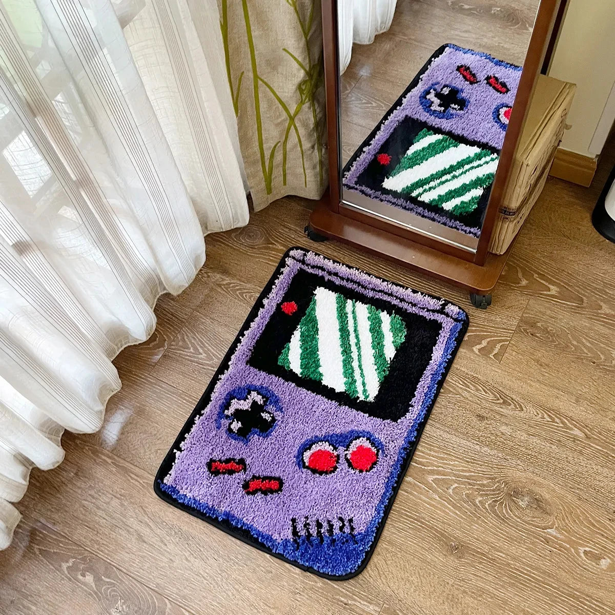 Navak Carpet LAKEA Handheld-Spielgerät, getufteter Teppich, Spielzimmer, lustige Kindheitserinnerungen, beflockter Teppichboden, rutschfeste Fußmatte, ästhetisch