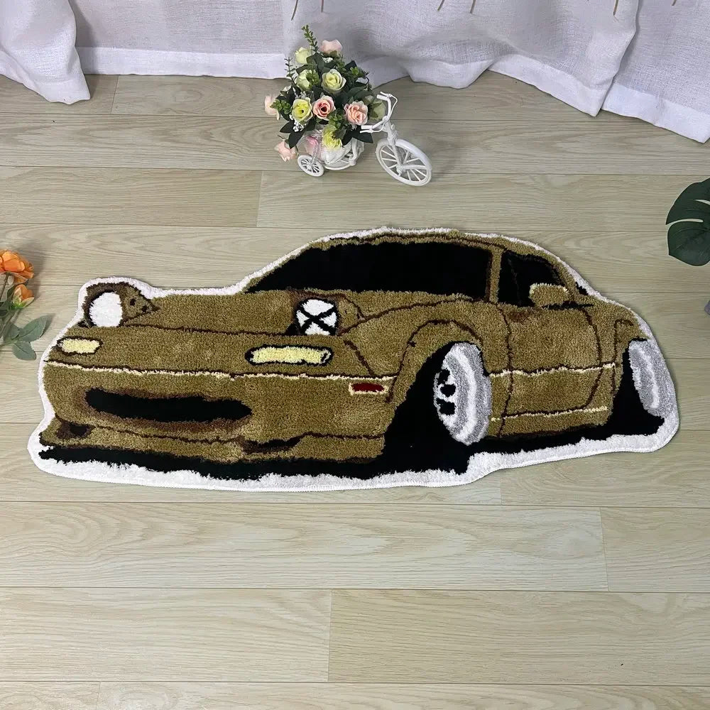 Navak Carpet Fashion Rennwagen-Teppiche, weicher Tufting-Sportwagen-Teppich, Wohnzimmer, Schlafzimmer, Heimdekoration, rutschfeste Bodenmatte, Nachttischunterlage, Dropship