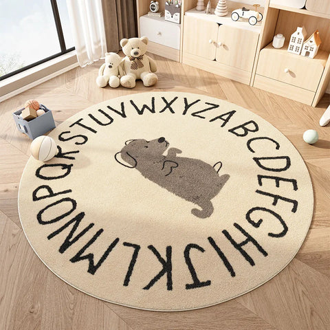 Navak Teppich, Cartoon-Stil, Schlafzimmer-Dekor, Plüsch-Teppich, flauschige, weiche Bodenmatte, süße runde Teppiche für das Wohnzimmer, dicker, rutschfester Lounge-Teppich