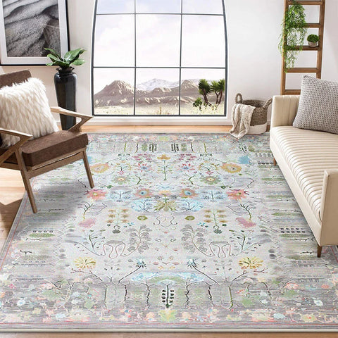 Navak Teppich, flauschig, kurz, großflächig, für Wohnzimmer, persische Retro-Dekoration, für Zuhause, Schlafzimmer, 200 x 300 cm, Lounge, Nachttisch, rutschfeste Fußmatten