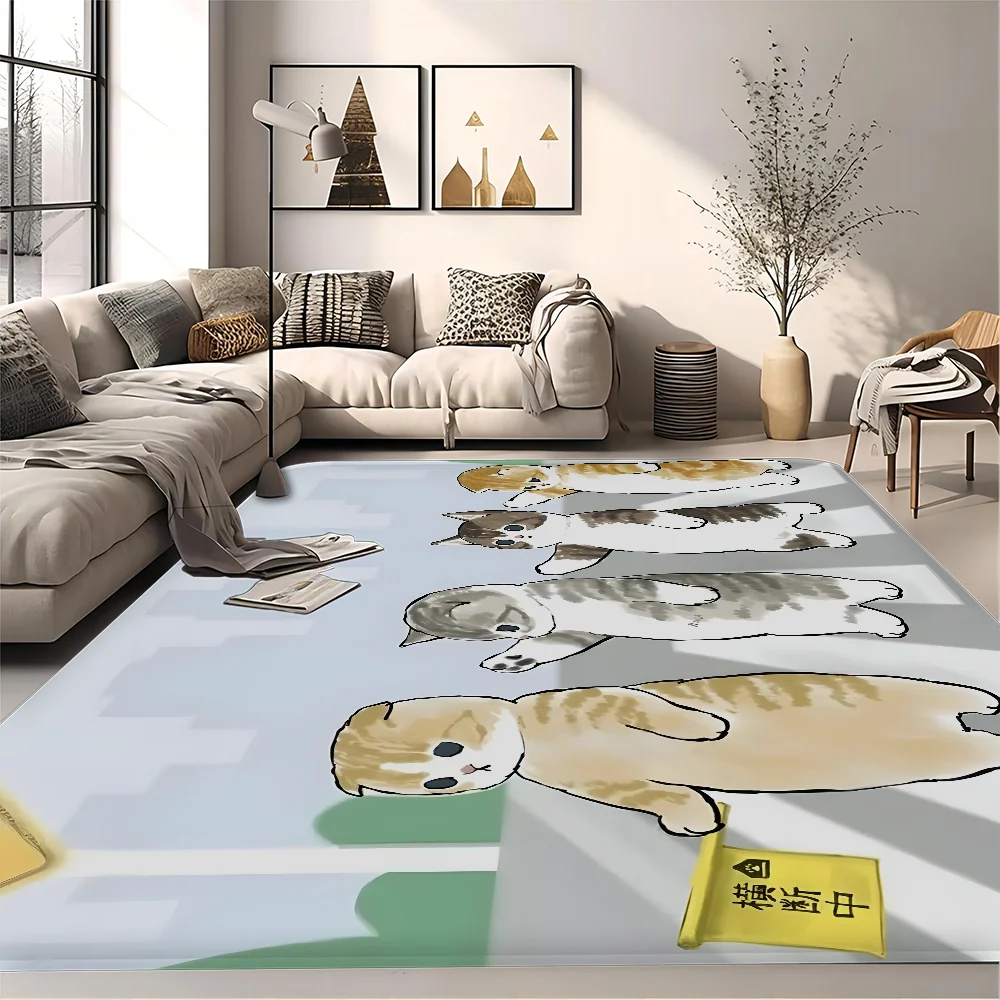 Navak Teppich, lustige Katze, Mofusand, Bodenmatte, Retro, Multiple-Choice, Wohnzimmer, Küche, Teppich, rutschfest, moderne Heimdekoration