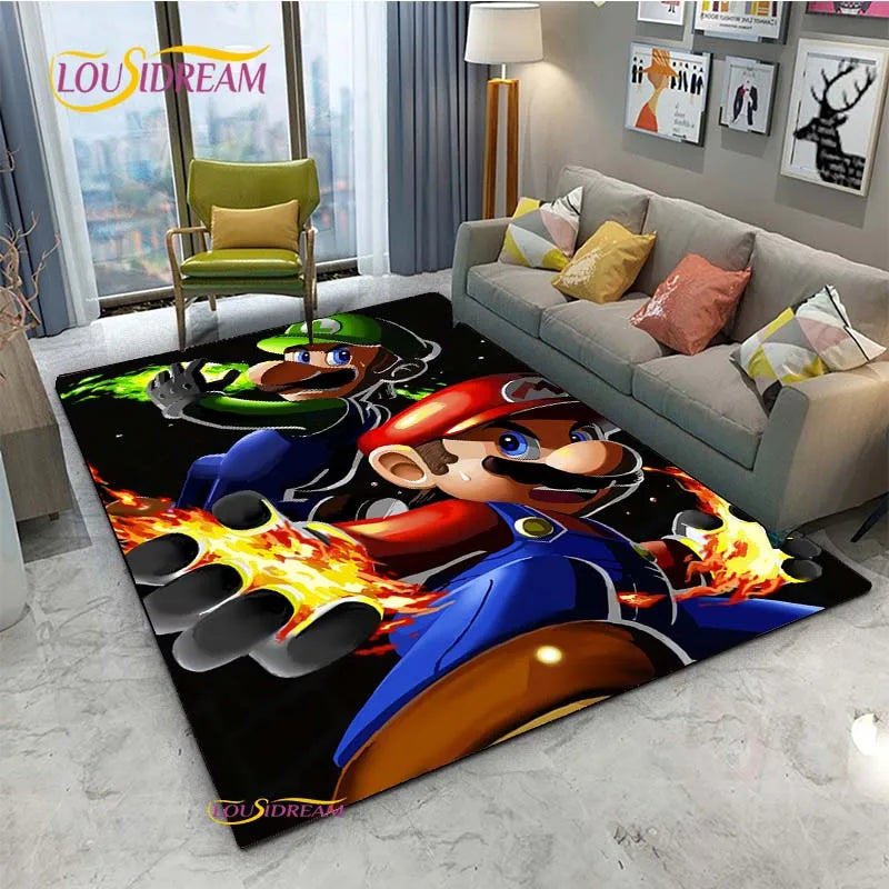 Navak Teppich Mario Cartoon Anime Teppich für Wohnzimmer Schlafzimmer Niedliche Teppiche Tisch Küchentür Kinder Rutschfeste Fußmatten Alfombra Geburtstagsgeschenk