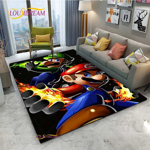 Navak Teppich Mario Cartoon Anime Teppich für Wohnzimmer Schlafzimmer Niedliche Teppiche Tisch Küchentür Kinder Rutschfeste Fußmatten Alfombra Geburtstagsgeschenk