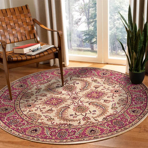 Navak Carpet Vikama Crystal round boho living room carpet ethnic style full cover bedroom study floor mat home rocking chair non-slip carpet