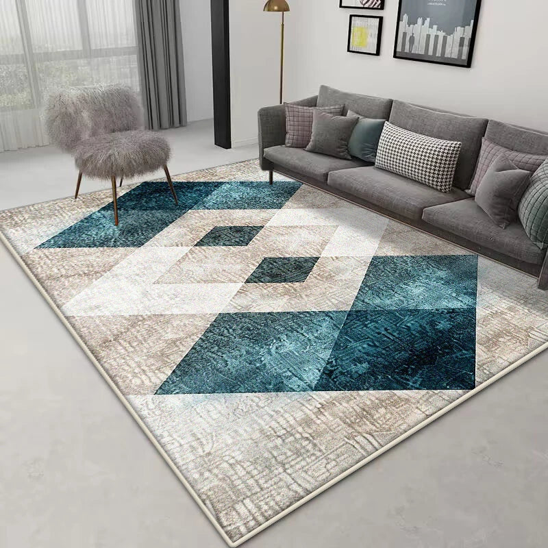 Navak Carpet Nordischer geometrischer Teppich – Großer rutschfester Teppich | Maßgefertigte Größe für Wohnzimmersofa und Schlafzimmer-Heimdekoration