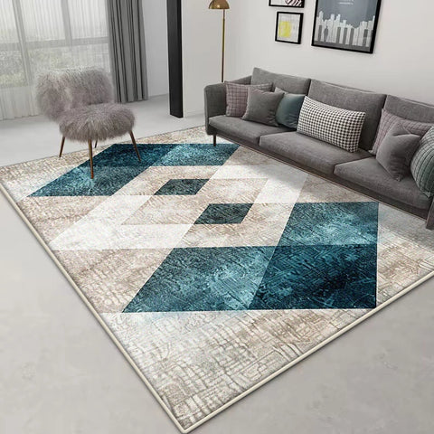 Navak Carpet Nordischer geometrischer Teppich – Großer rutschfester Teppich | Maßgefertigte Größe für Wohnzimmersofa und Schlafzimmer-Heimdekoration