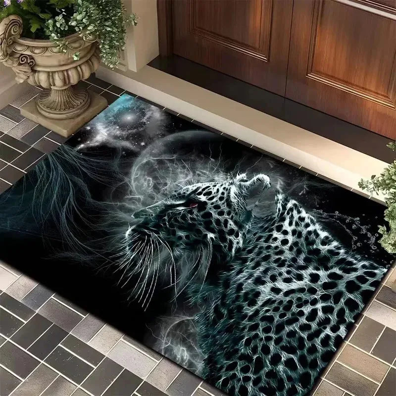 Navak Carpet Exclusive Picks Kristallflor-Teppich mit Zoo-Löwe, für Wohnzimmer, Schlafzimmer, Badezimmer, Eingangsbereich, waschbar, schmutzabweisend, rechteckige Teppiche