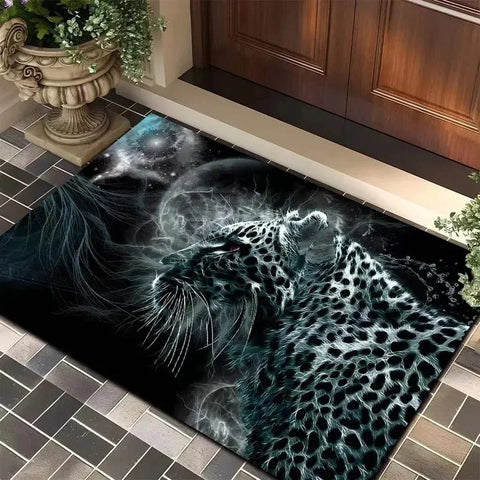 Navak Carpet Exclusive Picks Kristallflor-Teppich mit Zoo-Löwe, für Wohnzimmer, Schlafzimmer, Badezimmer, Eingangsbereich, waschbar, schmutzabweisend, rechteckige Teppiche