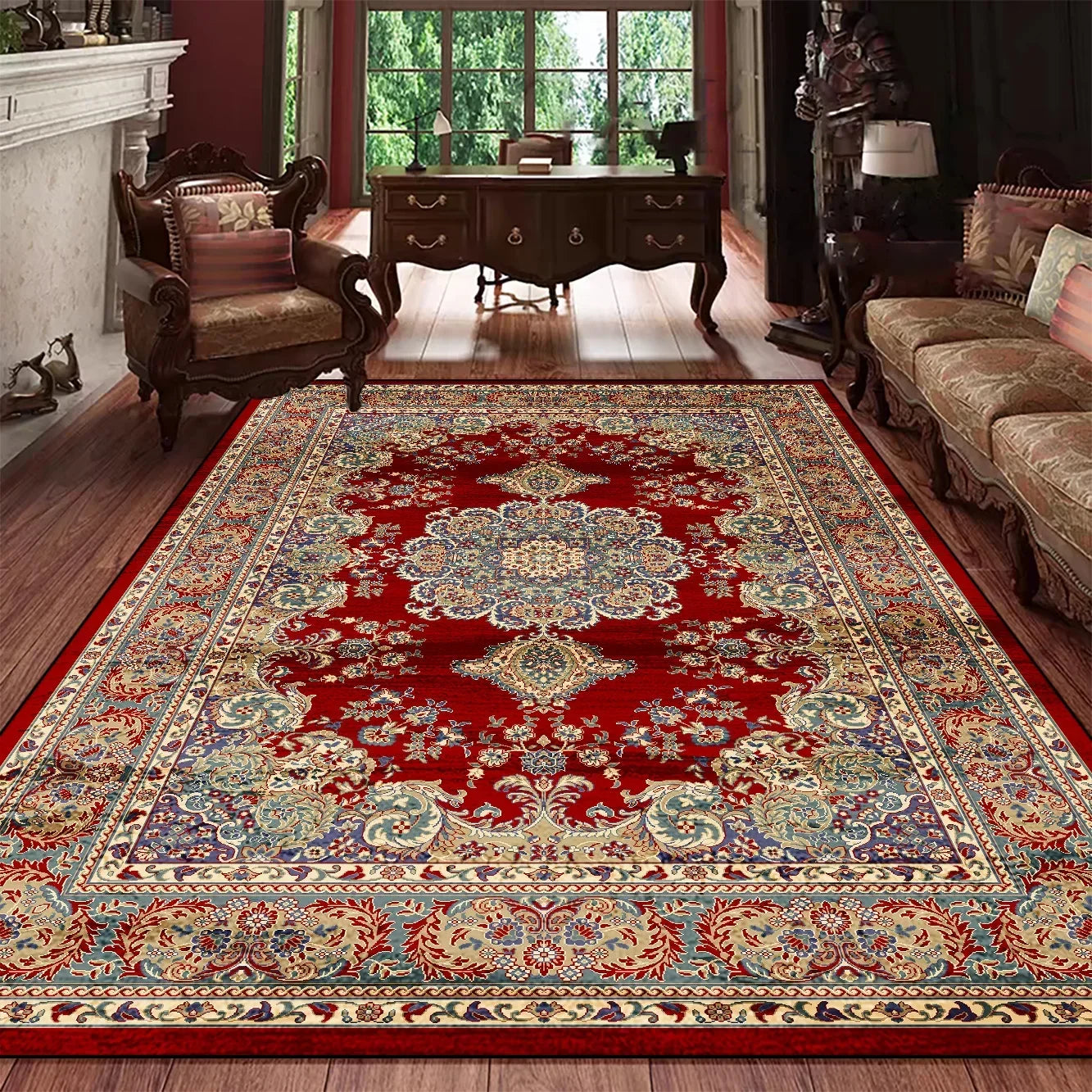Navak-Teppich, klassischer Luxus-Teppich im persischen Stil, eleganter, waschbarer Teppich für Wohnzimmer, Schlafzimmer, anspruchsvolle Heimdekoration, Bodenmatte, Küchenmatte