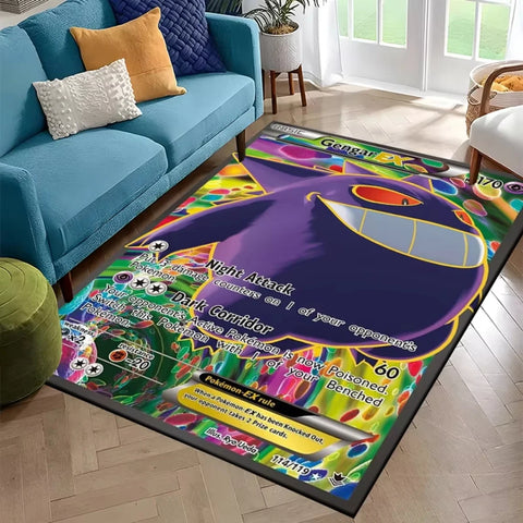 Navak Carpet Daily Picks Gengar-Spielkarten-Teppich für Gaming-Zimmer-Dekoration, Schlafzimmer, weicher Teppich, Wohnzimmer-Teppich, Männerhöhle, ideales Geschenk