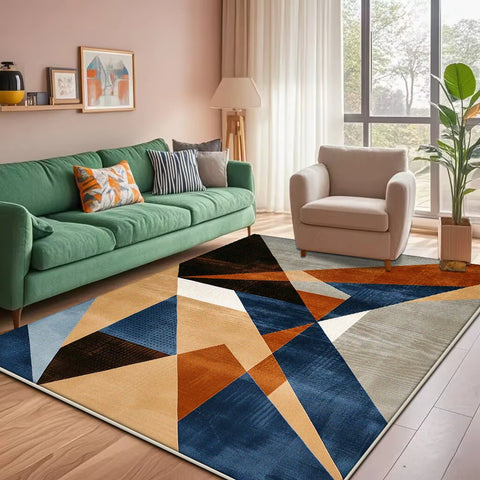 Navak Carpet Modern Geometric Large Rugs for Living Room Decoration Nordic Style Home Carpet Light Luxury Bedroom Rug Non-slip Washable Mat