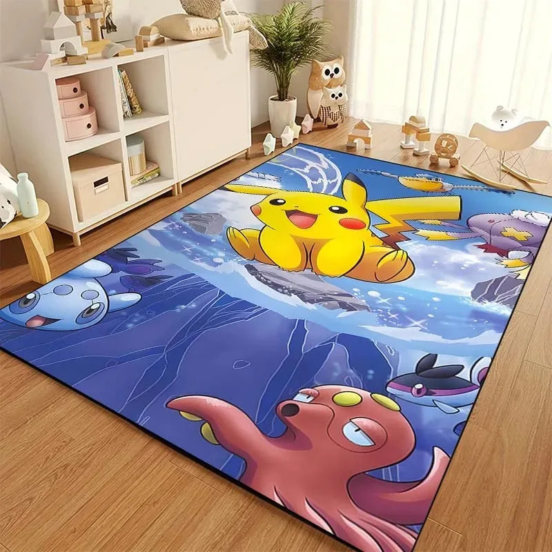 Navak Carpet Daily Picks New Cartoon Pokemon Pikachu Rug Living Room Bedroom Carpet Bedside Bathroom Floor Mat Area Rug Kid's Room Home Decor
