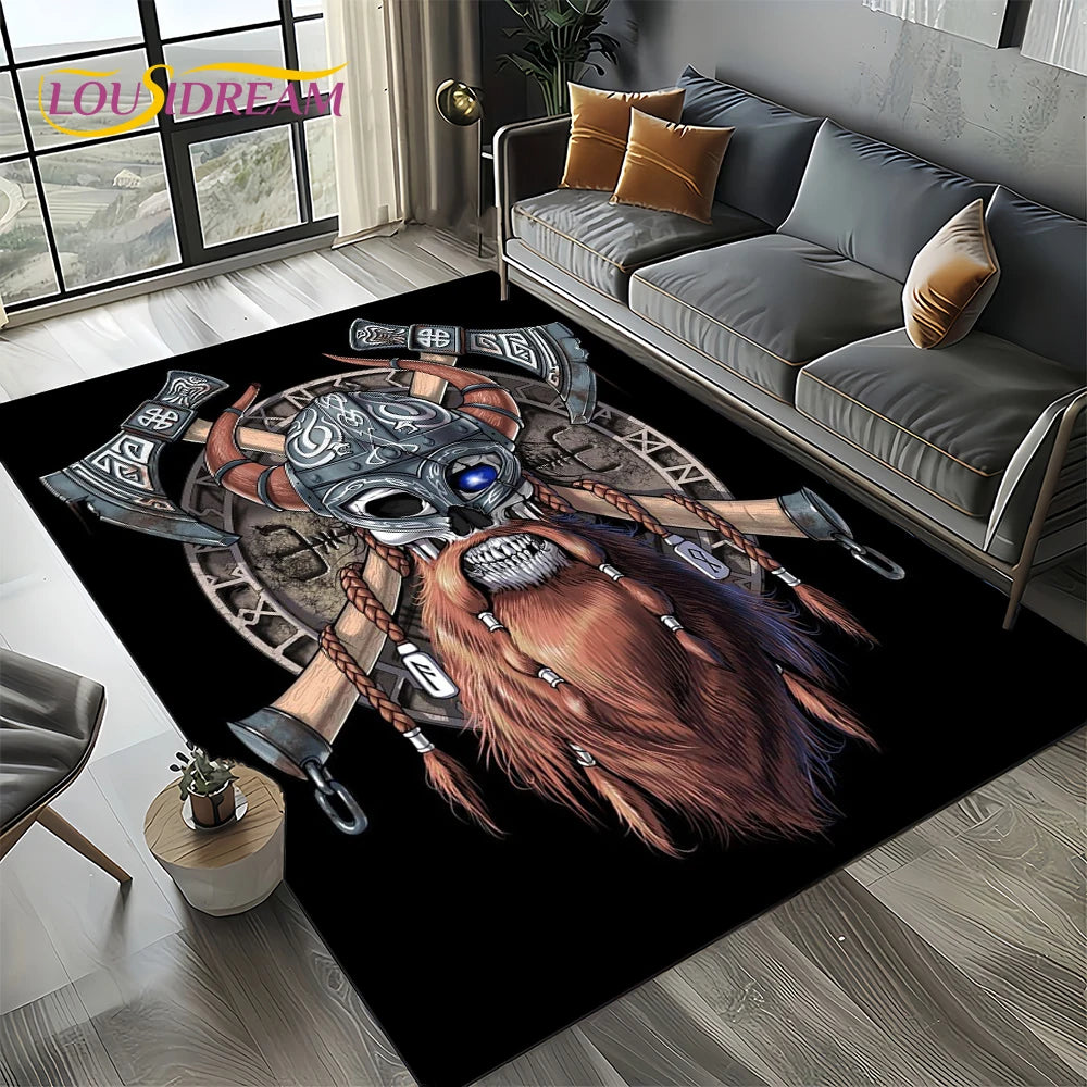 Navak Teppich Odin Viking Symbol Valknut Nordic Valhalla Teppich Teppich für Wohnzimmer Schlafzimmer Home Sofa Dekoration, Bereich Teppich rutschfeste Bodenmatte
