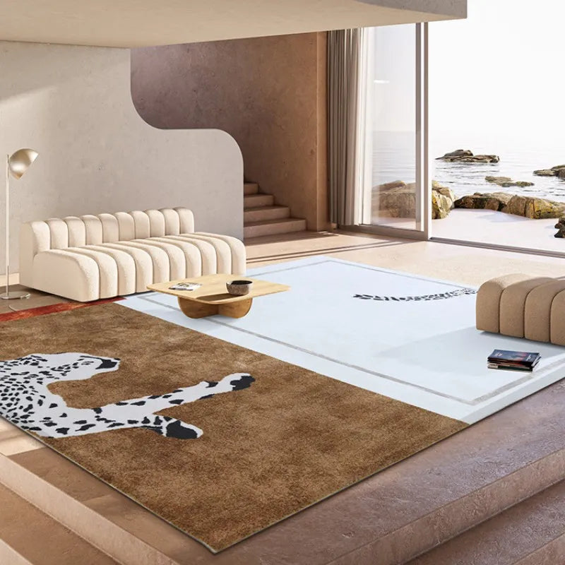 Navak Teppich, leichter luxuriöser Plüsch-Lounge-Teppich, Heim- und Schlafzimmer-Dekor, Leopardenmuster, Teppich, dicke Arbeitszimmer-Anti-Rutsch-Matte, nordische Teppiche für das Wohnzimmer