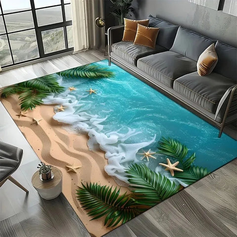 Navak Carpet 3D-Strandmuschel-Teppich für Kinderspielbereich und Schlafzimmer, rutschfestes Dekor