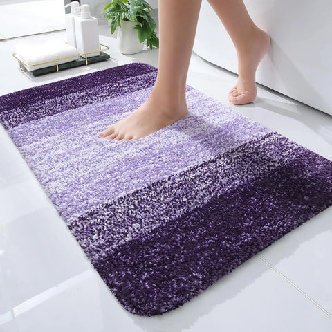 Navak Carpet Kitinjoy Badezimmerteppich, extra weich, saugfähig, Mikrofaser, rutschfest, Plüsch, zottelig, maschinenwaschbar, Badezimmerteppich