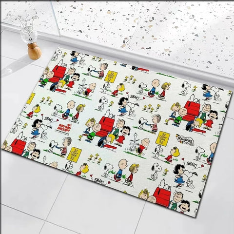 Navak Carpet Daily Picks Disney Snoopy Fußmatte, niedliches Cartoon-Design, für Kinderzimmer, Heimdekoration, rutschfest, waschbar, für Schlafzimmer, Badezimmer, Küche, Eingangsbereich