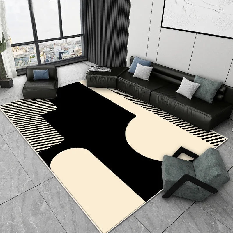 Navak Teppich, einfacher abstrakter Kunststil, Teppich für Wohnzimmer, Sofa, Schlafzimmer, Arbeitszimmer, Küche, Eingangstürmatte, rutschfest, Cartoon-Retro-Heimdekor-Teppich