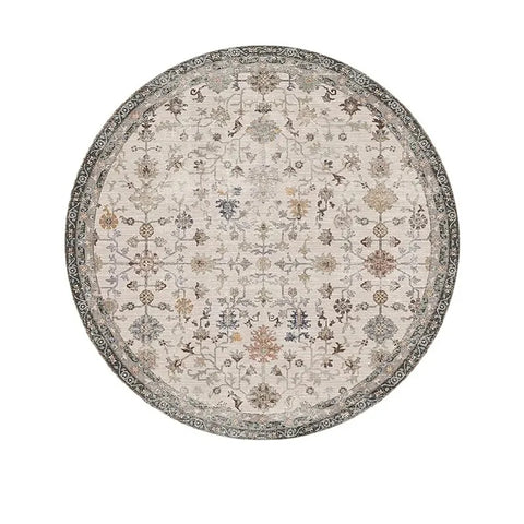 Navak Carpet Exclusive Picks Bohemian Retro Runder Schlingenflor-Teppich – Runder Vintage-Teppich für Couchtisch, Sofa und Schlafzimmer, rutschfest, Heimdeko