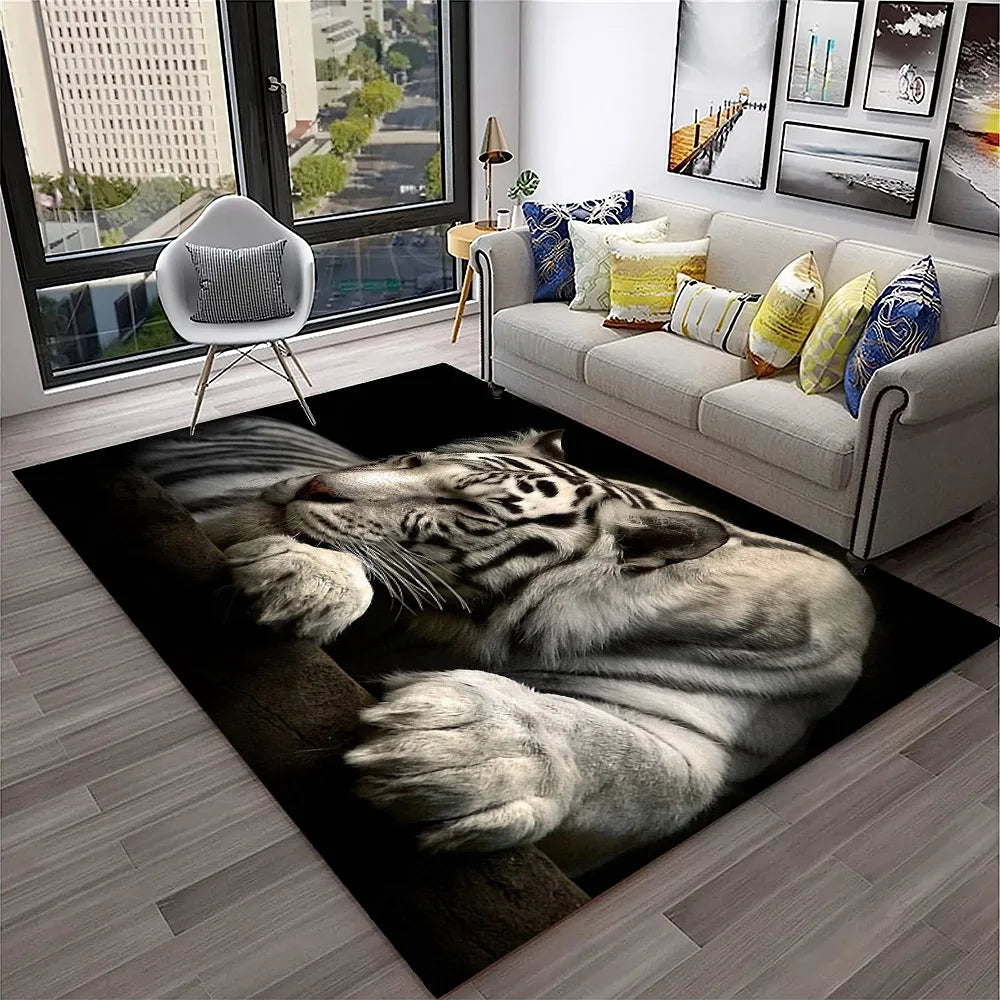 Navak Carpet 3D-Traumtiger, Tier-Cartoon-Teppich für Zuhause, Wohnzimmer, Schlafzimmer, Sofa, Fußmatte, Dekoration, Kinderspielbereich, rutschfeste Bodenmatte
