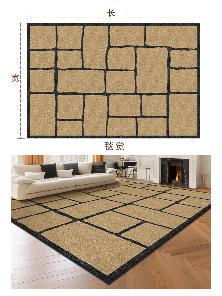 Navak Carpet Retro Style Living Room Decoration Carpet Large Area Rugs for Bedroom Washable Bedside Soft Floor Mat Anti-slip Cloakroom Rug