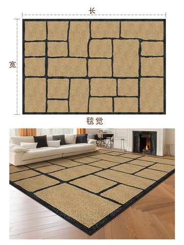 Navak Carpet Retro Style Living Room Decoration Carpet Large Area Rugs for Bedroom Washable Bedside Soft Floor Mat Anti-slip Cloakroom Rug