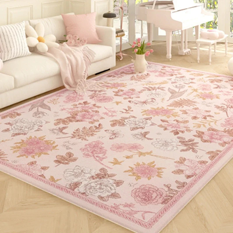 Navak Carpet Koreanischer minimalistischer Teppich – Dicker Wohnzimmerteppich in Rosa, übergroße Schlafzimmer-Bodenmatte, weich und gemütlich