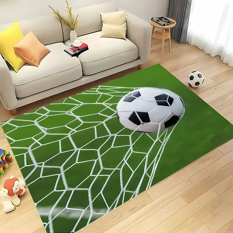 Navak Teppich, Ballsport-Thementeppich, Cartoon-Fußball-Bodenmatte für Kinderzimmer, Schlafzimmer-Dekoration, Fußball, große Flächenteppiche, Zuhause, Wohnzimmer, Flurteppich