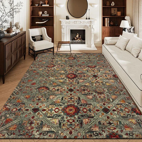Navak Carpet Bohemian Style Rugs for Bedroom Large Carpet Living Room Decoration Retro Carpet Fluffy Soft Lounge Floor Mat Thickend Plush Rug