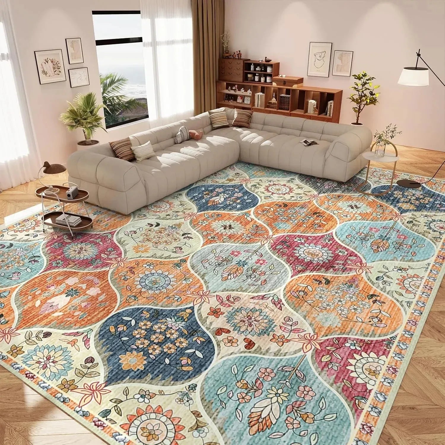 Navak Carpet Exclusive Picks Vintage Persian Style Living Room Carpet Machine Washable Washable Floor Mat Light and Comfortable Bedroom Bedside Rugs