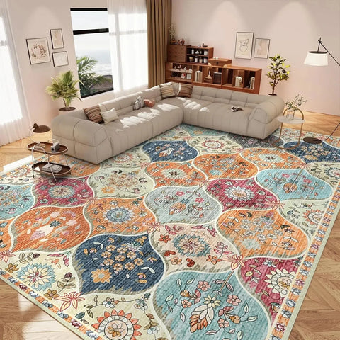Navak Carpet Exclusive Picks Vintage Persian Style Living Room Carpet Machine Washable Washable Floor Mat Light and Comfortable Bedroom Bedside Rugs