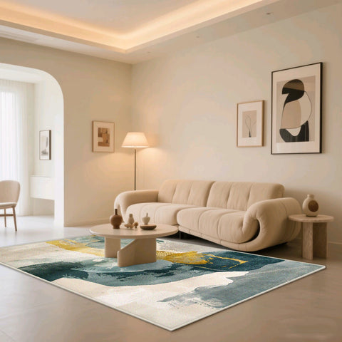Navak Teppich, Kunststil, abstrakt, weich, Schlafzimmer-Dekoration, großer Teppich, rutschfest, Sofa-Tischset, faltbar, maschinenwaschbar, Wohnzimmerteppich