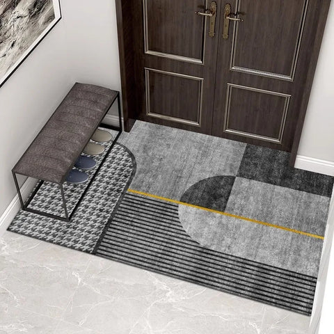 Navak Teppich, europäischer Stil, geometrisches Muster, rund, für Wohnzimmer, Sofa, Schlafzimmer, Arbeitszimmer, Küche, Eingangsbereich, Fußmatte, rutschfest, modischer Dekorteppich