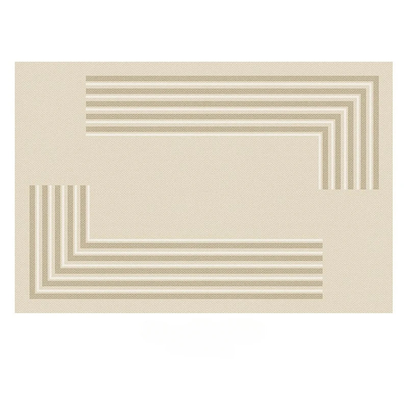 Navak-Teppich, Beige, Hellgrau, Plüschteppich mit elegantem Bordürendesign, weicher, dicker Florteppich für Wohnzimmer, Schlafzimmer, Heimdekoration, großer Teppich