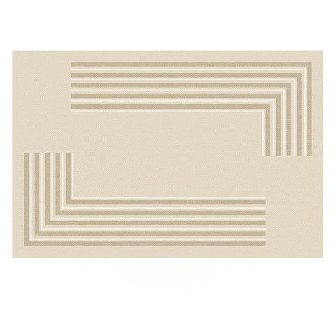 Navak-Teppich, Beige, Hellgrau, Plüschteppich mit elegantem Bordürendesign, weicher, dicker Florteppich für Wohnzimmer, Schlafzimmer, Heimdekoration, großer Teppich