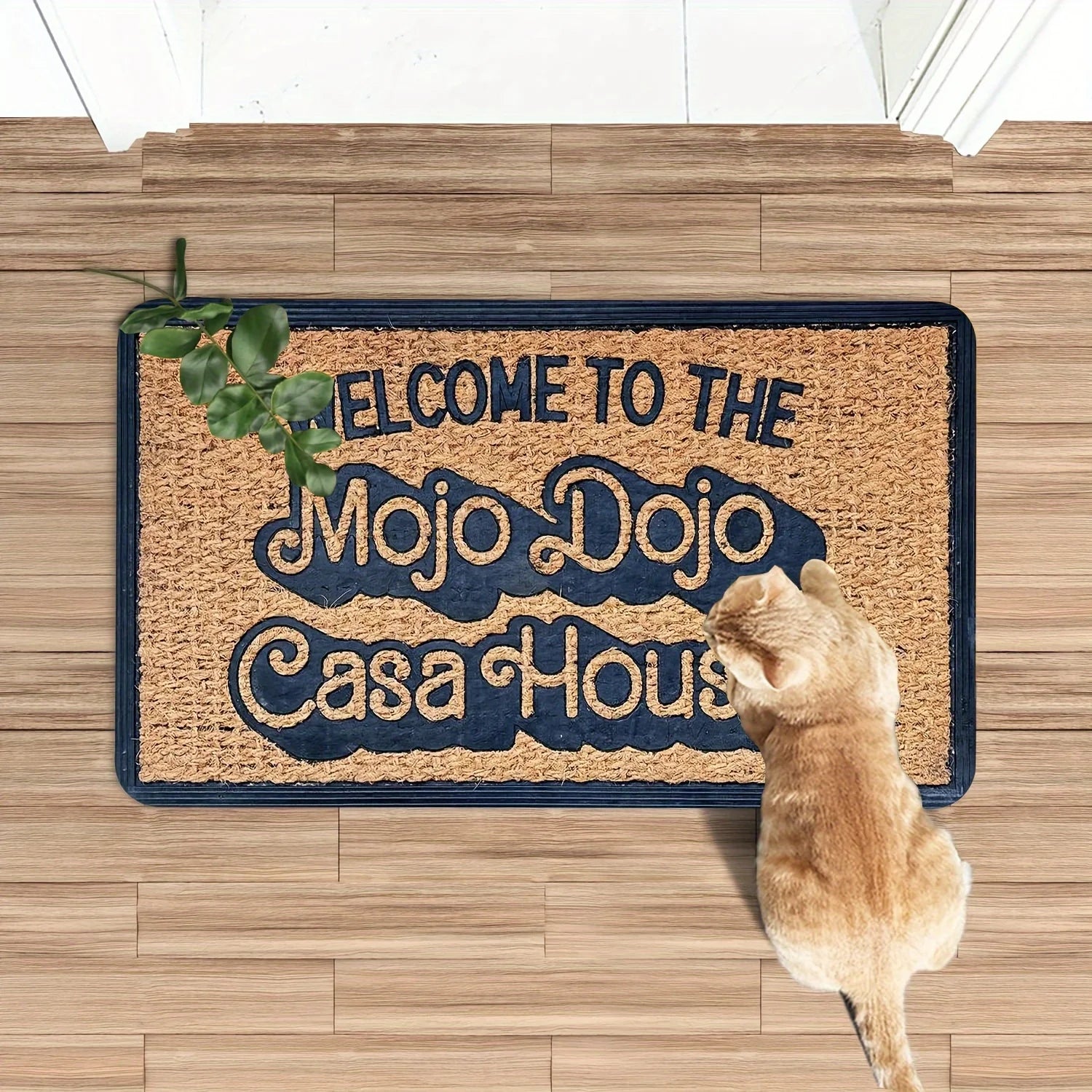 Navak Carpet 1 Stück Polyester-Fußmatte, Willkommen im Mojo Dojo Casa House, rechteckige Eingangsmatte, maschinenwaschbar, für Schlafzimmer und Wohnzimmer