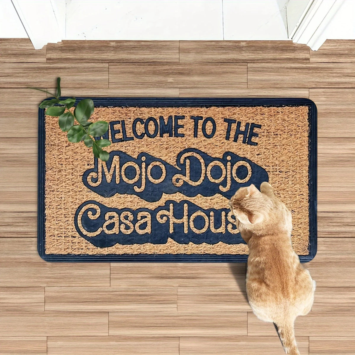 Navak Carpet 1 Stück Polyester-Fußmatte, Willkommen im Mojo Dojo Casa House, rechteckige Eingangsmatte, maschinenwaschbar, für Schlafzimmer und Wohnzimmer