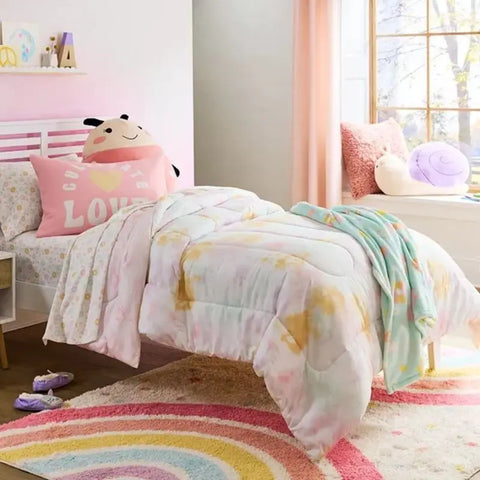 Navak Teppich, zottelige Schlafzimmerteppiche für Kinder, Regenbogenfarben, flauschiger Teppich, Wohnzimmer, haarige Kinderzimmer-Spielmatte für Kinder, Plüsch-Babyteppiche, weiche Fußmatte