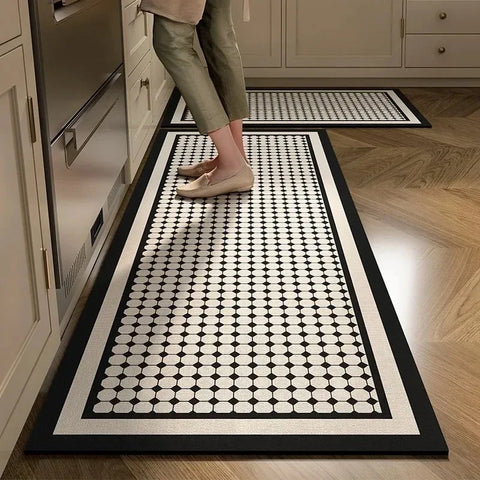 Navak Teppich für die Küche, wasserdichte Bodenmatte, langer Teppich, PVC-Leder, rutschfeste, ölbeständige Fußmatten, minimalistische Heimdekorationsteppiche