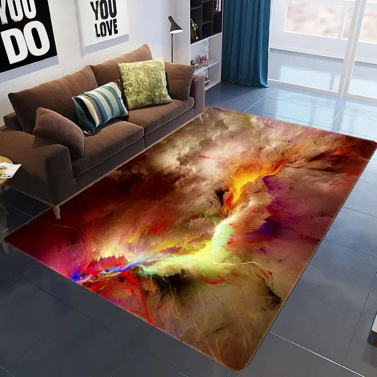 Navak Teppich 3D Galaxy Space Star Teppich Home Schlafzimmer Wohnzimmer Dekorative Bodenmatte Badezimmer Zimmer Rutschfester Teppich Fußmatte