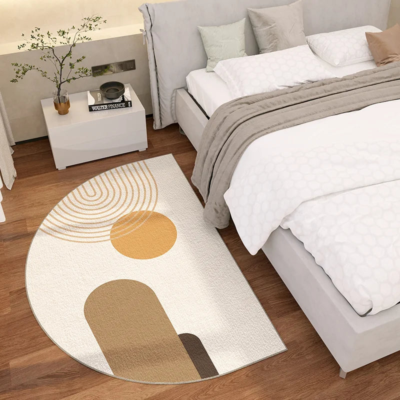 Navak Carpet Exclusive Picks Simple Lines Halbrunder Teppich, langlebig und leicht zu reinigen, für Zuhause, Schlafzimmer, Nachttisch, Fußmatte, Heimdekoration