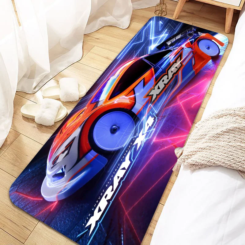 Navak Carpet Fußmatte mit XRAY-Rennwagen-Logo, rutschfest, waschbar, Bodenteppich für Küche, Wohnzimmer, Eingangsbereich, Flur, Badezimmer, Fußmatte, Heimdekoration