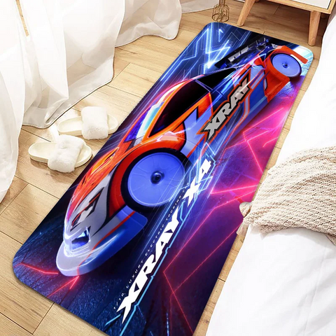 Navak Carpet Fußmatte mit XRAY-Rennwagen-Logo, rutschfest, waschbar, Bodenteppich für Küche, Wohnzimmer, Eingangsbereich, Flur, Badezimmer, Fußmatte, Heimdekoration