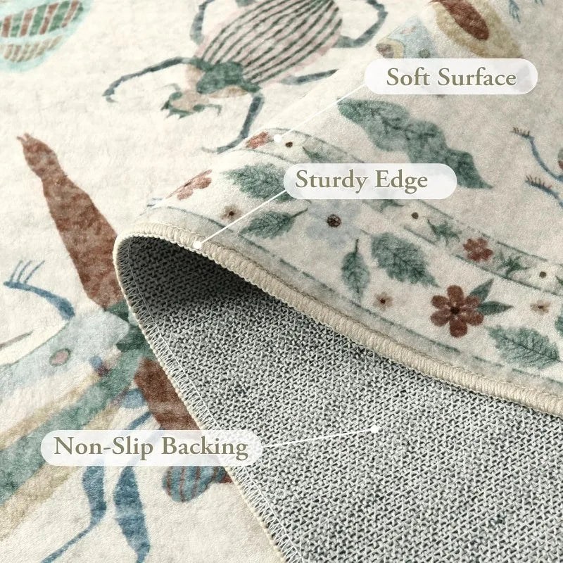 Navak Teppich Retro Tierdruck Wohnzimmer Teppich Mode Schlafzimmer Nachttisch Teppich Faltbare Maschine Waschbar Sofa Couchtisch Boden Matte Ковер 러그