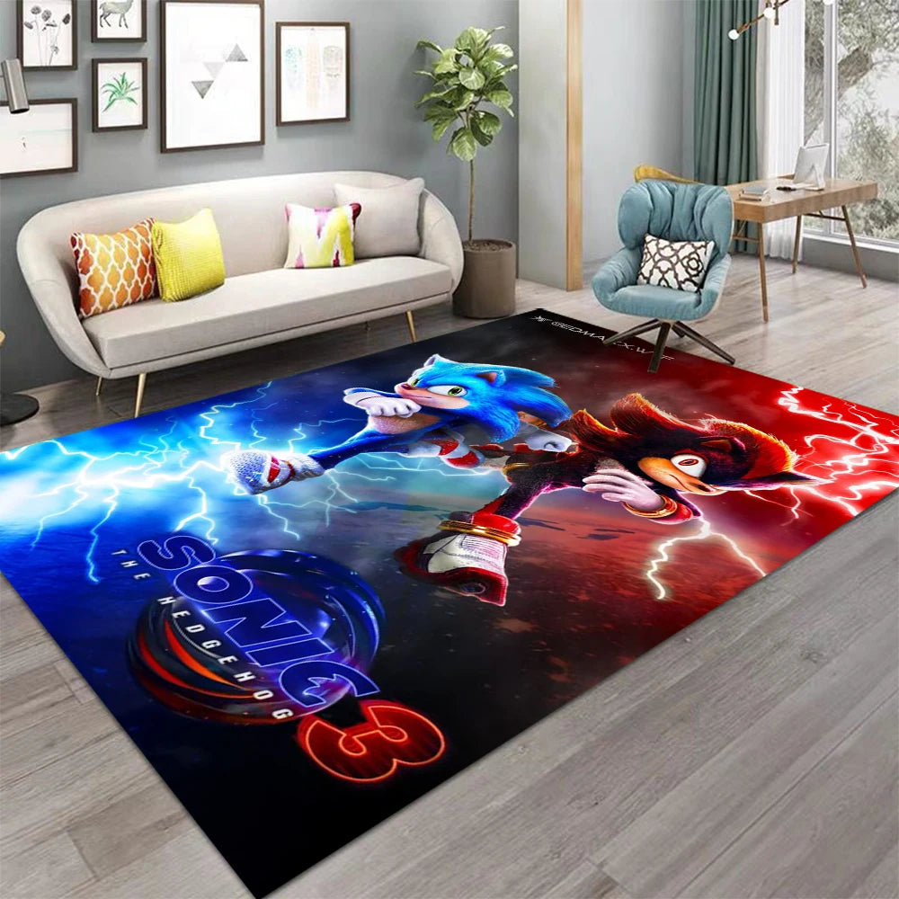 Navak Carpet Daily Picks S-Soni-c Themen-Bodenmatte, weicher Spielteppich für Kinderzimmer, Schlafzimmer, Wohnzimmer, Dekoration, Spielzimmer, Teppich, Nachttisch, Weihnachtsgeschenk