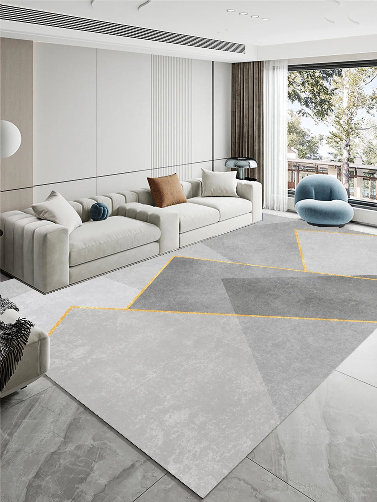Navak Carpet Modern Geometric Floor Rug – Extra Long Living Room Bedroom Runner, Under Sofa Coffee Table Carpet